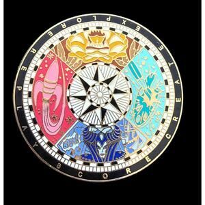 Disney DisneyQuest Color Wheel Compass Create Explore Score Pin 2002